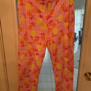 Pink and Yellow Pineapple Lily Pulitzer pants size 
8